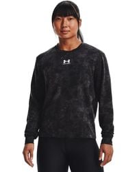 Under Armour - S Rival Terry Crew Sweater Black Xs - Lyst