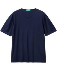 Benetton - Jersey G/c M/m 11blu104e T-shirt - Lyst