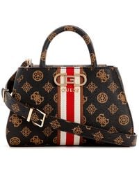 Guess - Nelka Mini Satchel Mocha Logo - Lyst