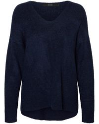 Vero Moda - Vmcrewlefile Ls V-neck Blouse Noos Sweater - Lyst