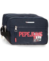 Pepe Jeans - Dikran Two Compartments Toiletry Bag Blue 26x16x12cm Polyester - Lyst