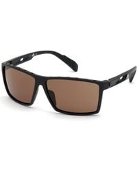 adidas - SP0010 02E 63MM Matte Black / Brown Lenses Rectangular Sunglasses for + BUNDLE With Designer iWear Complimentary Eyewear Kit - Lyst
