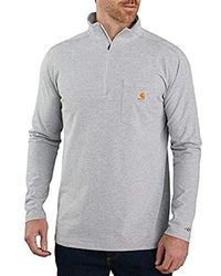 Carhartt - Mens Force Relaxed Fit Long Sleeve Quarter Zip Pocket T-shirt Work Utility T Shirt - Lyst