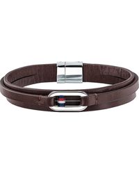 Tommy Hilfiger - 32000627 Bracelet Stainless Steel And Leather - Lyst
