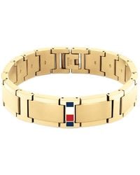 Tommy Hilfiger - Sieraden Link Armband In Geel Goud Met De Iconische Vlag - 2790658 - Lyst
