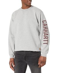 Carhartt - Big Loose Fit Midweight Crewneck Logo Sleeve Graphic Sweatshirt - Lyst