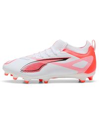 PUMA - Ultra 5 Match Fg/Ag Voetbalschoenen, Wit/Zwart/Rood - Lyst