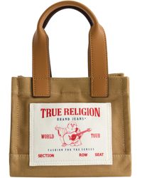 True Religion - Tote, Mini Travel Shoulder Bag with Adjustable Strap, Tan - Lyst