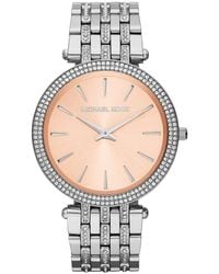 Michael Kors - Darci Mk3218 Silver Stainless-steel Quartz Watch With Brown Dial - Lyst