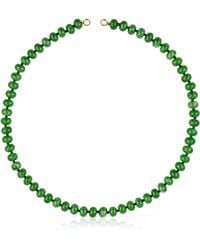 Tous - Girocollo da donna con bagno in oro 18 kt su argento sterling e quarzita verde - Lyst