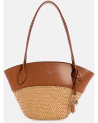 Guess - Venere Large Tote Natural/Camel - Lyst