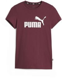 PUMA - T-Shirt Essentials Logo S Dark Jasper Red - Lyst
