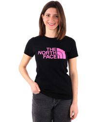 The North Face - NF0A87N6YES1 W S/S Easy Tee T-Shirt Donna TNF Black/Violet Crocus Taglia M - Lyst