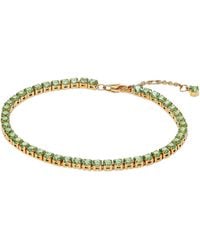 PANDORA - Funkelndes Grünes Tennisarmband aus 14 Karat Vergoldung - Lyst