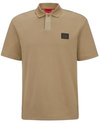 HUGO - Interlock-cotton Regular-fit Polo Shirt With Framed Logo - Lyst
