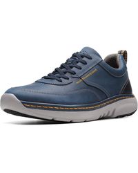 Clarks - Pro Lace S Wide Fit Trainers 9.5 Navy Leather - Lyst
