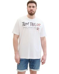 Tom Tailor - Plussize Basic T-Shirt mit Text-Print - Lyst