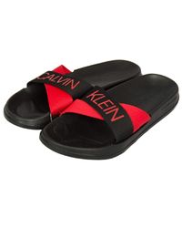 Calvin Klein Slide Icon Black/Scarlet Donna KW0KW00722 - Nero