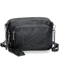Pepe Jeans Mabel Crossbody Bag Two Compartments Black 24 X 16 X 9 Cm Pu Leather Womens Bags Shoulder bags 