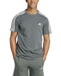 adidas - Essentials Single Jersey 3-Stripes Tee T-Shirt à ches Courtes - Lyst