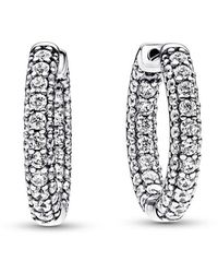 PANDORA - Timeless Earrings 292624c01 Woman Hoop Earrings - Lyst