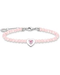 Thomas Sabo - Bracelet cœur avec rose perles Argent Sterling 925 - Lyst