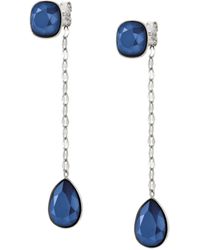 Nomination Allure Long Earrings For Woman In Stainless Steel With Blue Crystal. Made In Italy.
