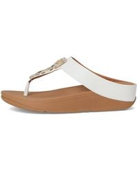 Fitflop - Fino Crystal-chain Leather Toe-post Sandals - Lyst