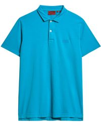 Superdry - Essential Jersey-Polohemd mit neonfarbenem Logo Atomar Blau XXL - Lyst