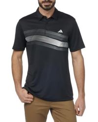 adidas S Core Chest Stripe Polo Shirt in White for Men | Lyst UK