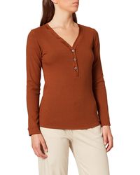 Scotch & Soda - Maison Classic Grandad with Deep V-Neck In Ecovero Blend Henley-Hemd - Lyst