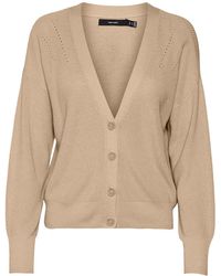Vero Moda - Vmnewlexsun Short V-Neck Car Ga Noos L/S Strickware - Lyst