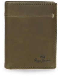 Pepe Jeans - Staple Portafoglio verticale con porta carte di credito verde 8,5 x 10,5 x 1 cm Pelle by Joumma Bags - Lyst