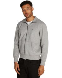 Tommy Hilfiger - Essential Fleece Zt Stand Collar Mw0mw38083 Zip Through Sweatshirt - Lyst