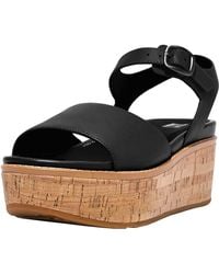 Fitflop - Eloise Cork-wraped Leather Wedge Sandal - Lyst