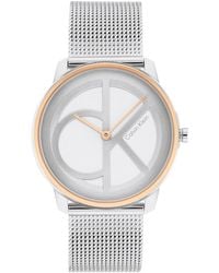 Calvin Klein - Reloj Analógico de Cuarzo Unisex con correa de malla de acero inoxidable plateada - 25200032 - Lyst