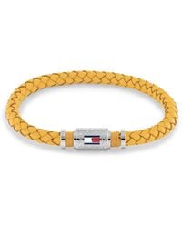 Tommy Hilfiger - Jewelry 2790453 Bracelet en acier inoxydable et cuir jaune et cordon jaune pour homme - Lyst