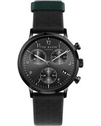 Ted Baker - Gents Black Eco-leather Strap Watch - Lyst