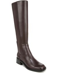 Franco Sarto - S Giselle Wide Calf Flat Tall Boot Castagno Brown Stretch Leather 5 M - Lyst