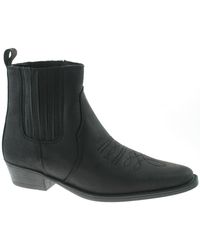 Wrangler - S Leather Cowboy Boots Size Uk 7-12 Tex Mid Black Wm122981k-uk 11 - Lyst