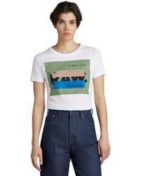 G-Star - , RAW. Covered Long Slim Top, Weiß - Lyst