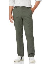 Essentials Homme Pantalon Chino Sans Pince Infroissable Coupe Classique 