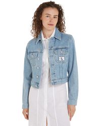 Calvin Klein - Cropped 90S Denim Jacket - Lyst