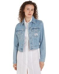 Calvin Klein - Jeans Giacca in Jeans Donna Cropped Denim Jacket Cotone - Lyst