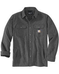Carhartt - Big & Tall Relaxed Fit Flannel Sherpa-lined Shirt Jac - Lyst