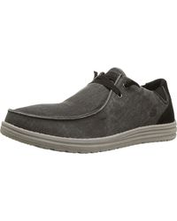 skechers men's slip on canvas shoes