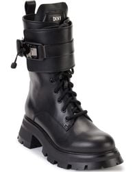 DKNY - Lace-up Lug Sole Combat Boot Fashion - Lyst