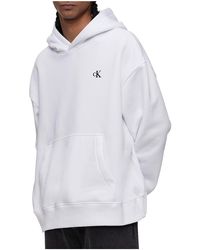 Calvin Klein - Relaxed Fit Monogram Logo Fleece Hoodie - Lyst