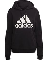 adidas - Essentials Big Logo Regular Fleece Hoodie Hooded Sweatshirt - Lyst