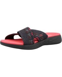 Skechers - On-the- Go 600-monarch Charcoal/hot Pink Slide Sandal 7 M Us - Lyst
